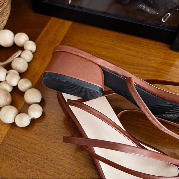 BROWN ANKLE STRAP HEELED SANDAL - Picture 3 of 4